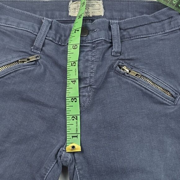 Current/Elliott -1164 Steel Blue Front Pockets Soho Zip Stiletto Skinny Pants 25 - Picture 5 of 9